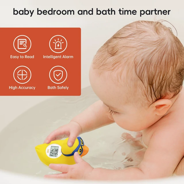 Alt view image 2 of 7 - Baby Bath Thermometer, Safety Water Temperature Monitor, Glasses Duck | Digital Water & Room Thermometer, Bath Timer, Infant Floating Toy, Hot Cold Color Alert, Accurately, Baby Bath Essentials
