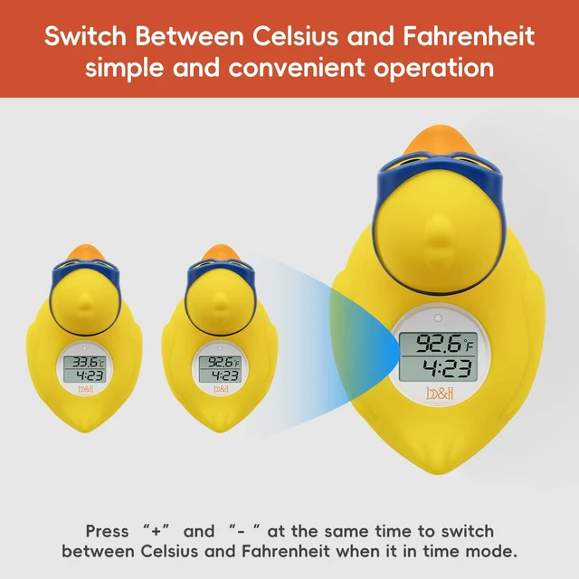 Alt view image 5 of 7 - Baby Bath Thermometer, Safety Water Temperature Monitor, Glasses Duck | Digital Water & Room Thermometer, Bath Timer, Infant Floating Toy, Hot Cold Color Alert, Accurately, Baby Bath Essentials