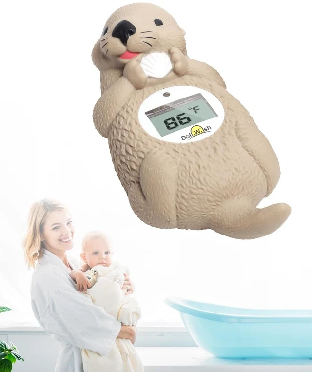Main image of Baby Bath Thermometer for Infants Otter Baby Water Thermometer for Bathtub | Newborn Bathtime essentials, Odorless, Tub Temperature, Room Temp, Accurately, Hot Cold Color Alert, Safety Floating Toy