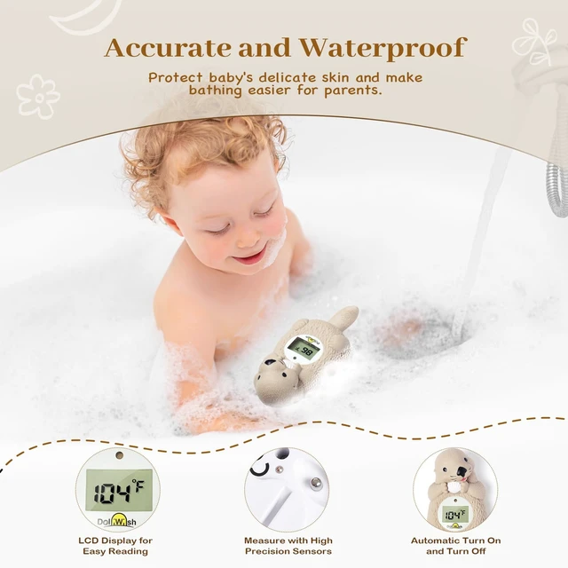 Alt view image 3 of 6 - Baby Bath Thermometer for Infants Otter Baby Water Thermometer for Bathtub | Newborn Bathtime essentials, Odorless, Tub Temperature, Room Temp, Accurately, Hot Cold Color Alert, Safety Floating Toy