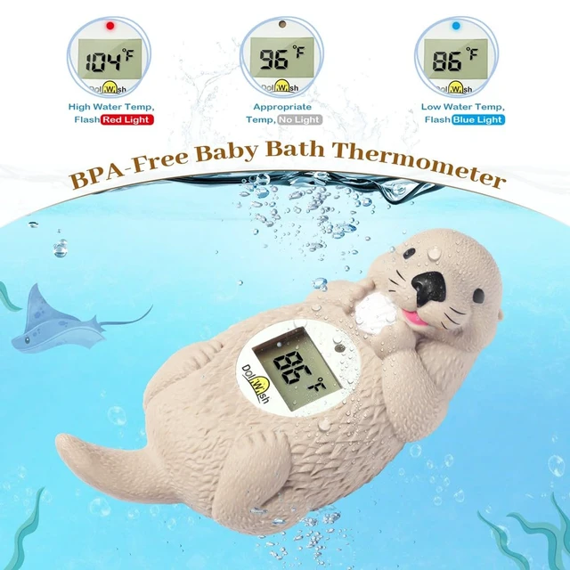 Alt view image 4 of 6 - Baby Bath Thermometer for Infants Otter Baby Water Thermometer for Bathtub | Newborn Bathtime essentials, Odorless, Tub Temperature, Room Temp, Accurately, Hot Cold Color Alert, Safety Floating Toy