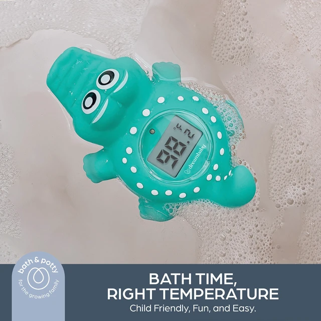 Alt view image 2 of 7 - Floating Crocodile Bath Thermometer - Water Temperature Monitoring for Newborns, Infants, Toddlers - Croc Toy with Fahrenheit Display