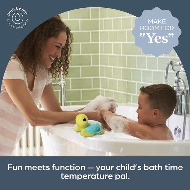 Alt view image 6 of 7 - Baby Bath Thermometer - Turtle Water Thermometer for Bathtub | Instant Digital Water & Room Temperature - Fun Floating Turtle Toy - Helps Monitor Bath Water Temperature