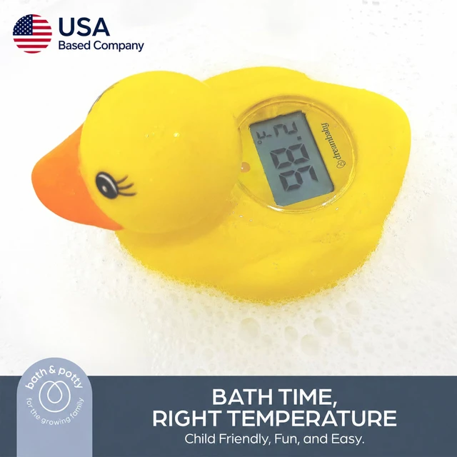 Alt view image 2 of 7 - Baby Bath Thermometer - Duck Water Thermometer for Bathtub | Instant Digital Water & Room Temperature - Fun Floating Duck Toy - Helps Monitor Bath Water Temperature