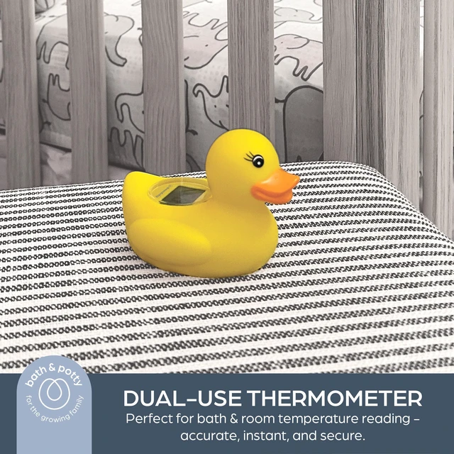 Alt view image 4 of 7 - Baby Bath Thermometer - Duck Water Thermometer for Bathtub | Instant Digital Water & Room Temperature - Fun Floating Duck Toy - Helps Monitor Bath Water Temperature