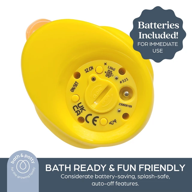 Alt view image 6 of 7 - Baby Bath Thermometer - Duck Water Thermometer for Bathtub | Instant Digital Water & Room Temperature - Fun Floating Duck Toy - Helps Monitor Bath Water Temperature