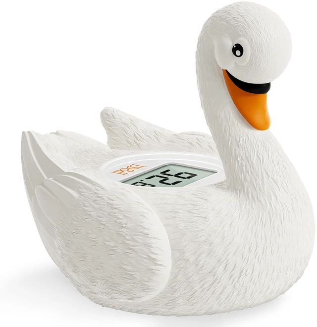 Main image of Baby Bath Thermometer, Swan Digital Infant Bathtub Thermometer, White | Reliable Temperature Readings, Easy to Read Screen, Waterproof, Instant Digital Room Temperature, Safe Floats in Water Toy