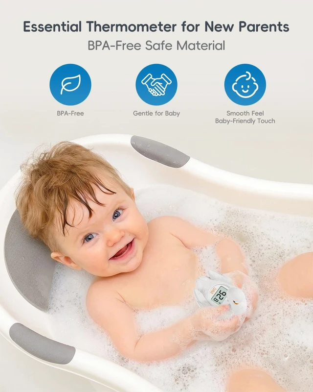 Alt view image 4 of 7 - Baby Bath Thermometer, Swan Digital Infant Bathtub Thermometer, White | Reliable Temperature Readings, Easy to Read Screen, Waterproof, Instant Digital Room Temperature, Safe Floats in Water Toy