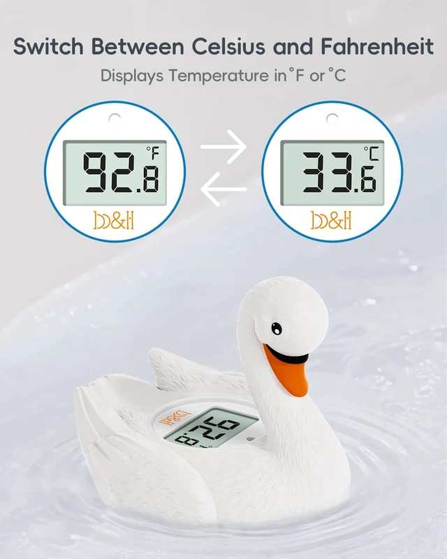 Alt view image 7 of 7 - Baby Bath Thermometer, Swan Digital Infant Bathtub Thermometer, White | Reliable Temperature Readings, Easy to Read Screen, Waterproof, Instant Digital Room Temperature, Safe Floats in Water Toy