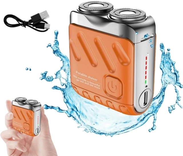Main image of R-12 Luggage Electric Shaver, Beard Shaver Mini and Portable Suitcase Design, Electric Mini Razor Portable Electrics Shavers, USB Rechargeable One-Button Long Lasting for Home Travel (Orange)