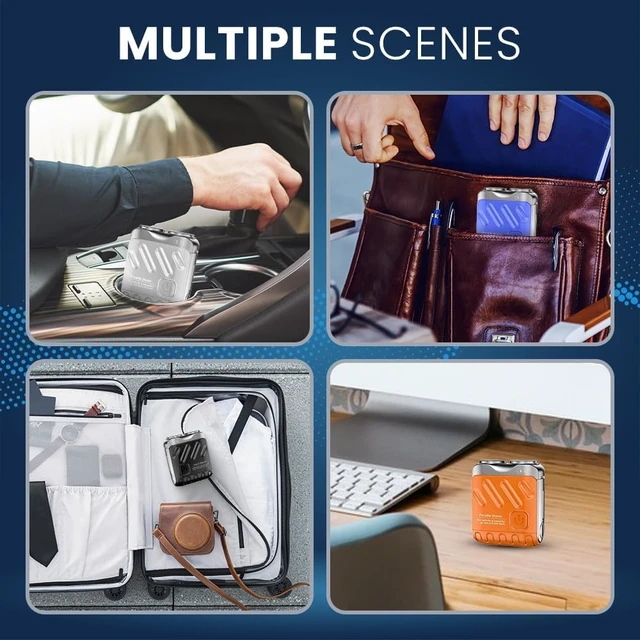 Alt view image 6 of 7 - R-12 Luggage Electric Shaver, Beard Shaver Mini and Portable Suitcase Design, Electric Mini Razor Portable Electrics Shavers, USB Rechargeable One-Button Long Lasting for Home Travel (Orange)