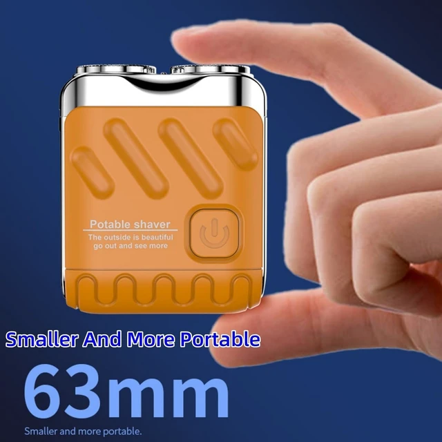 Alt view image 5 of 7 - R-12 Luggage Electric Shaver, Beard Shaver Mini and Portable Suitcase Design, Electric Mini Razor Portable Electrics Shavers, USB Rechargeable One-Button Long Lasting for Home Travel (Orange)