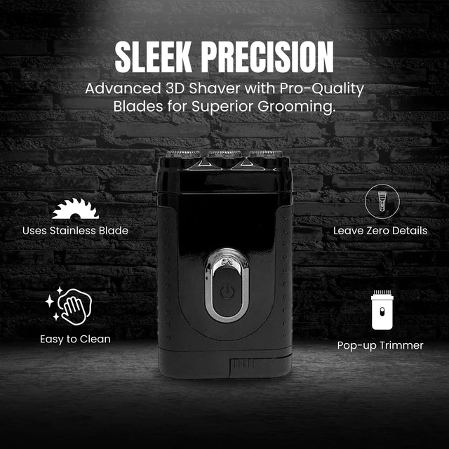 Alt view image 2 of 7 - Mens Rotary Shaver for Bell Howell, Rechargeable Waterproof Electric Razor | Cordless USB Charging Beard Trimmer, Portable Mini Shaver for Face, Body Hair and Balls, Easy to Use, Safe for Shower