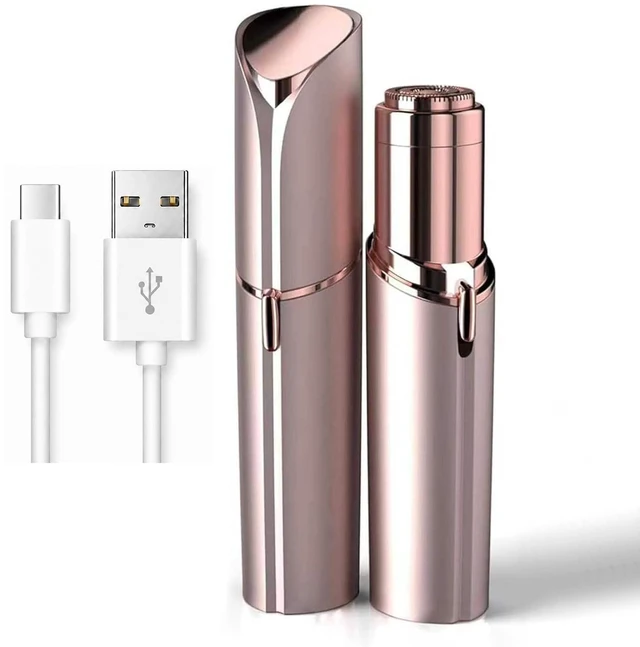 Main image of Rechargeable Facial Hair Removal for Women - as Seen on TV Painless Face Shaver - Electric Hair Remover for Face Lips Peach Fuzz with Light (Rose Gold)