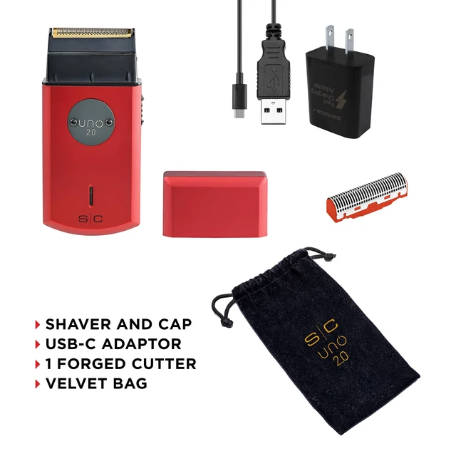 Alt view image 7 of 7 - Uno Cordless Single Foil Shaver, Mini Travel Size, Portable | Gold Titanium Premium Head, Turbocharged Motor, Echo Cutter, Forged Cutter