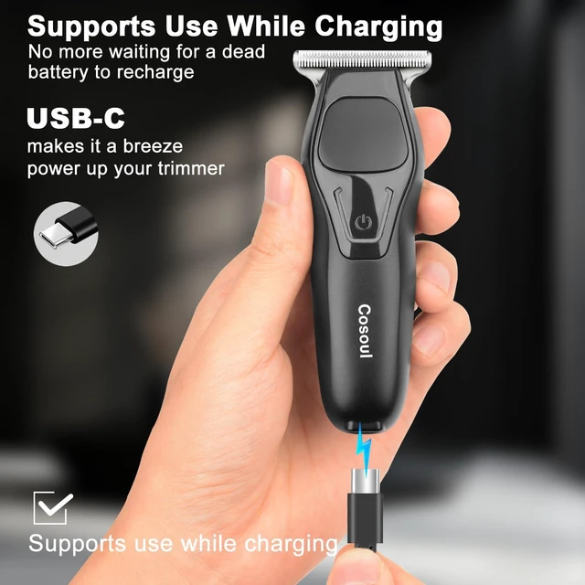 Alt view image 7 of 7 - Compact Travel Beard Trimmer for Men Small Hair Trimmer Clipper Mini | Precision Detailing Face, Mustache, Neck & Sideburns , T Blade , Small Hair Clipper for Toddler , Cordless Portable USB-C