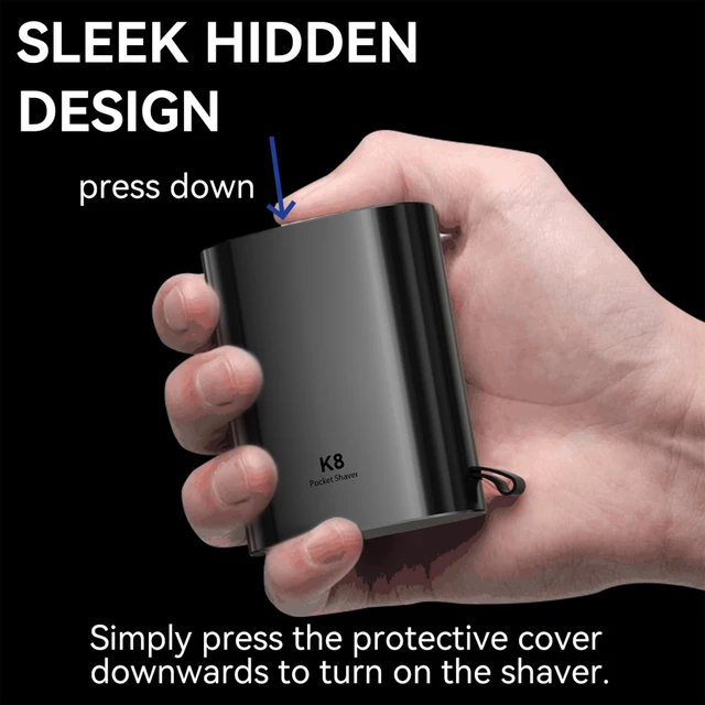 Alt view image 5 of 7 - Mini Electric Shaver for Men, Portable Magnetic Dual-Head Rotary Pocket Electric Razor for Face, IPX7 Waterproof Wet & Dry, USB-C Rechargeable for Home, Car, Travel, K8,Black