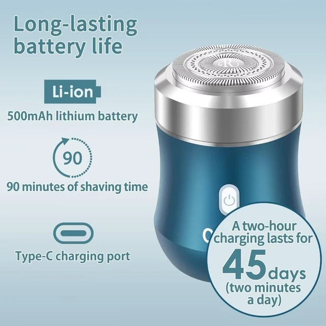 Alt view image 3 of 5 - Electric Shaver,Aluminum Alloy Body,3D Floating Shaver Head,Type-C Charging,use for 45 Days,IPX7 Waterproof =