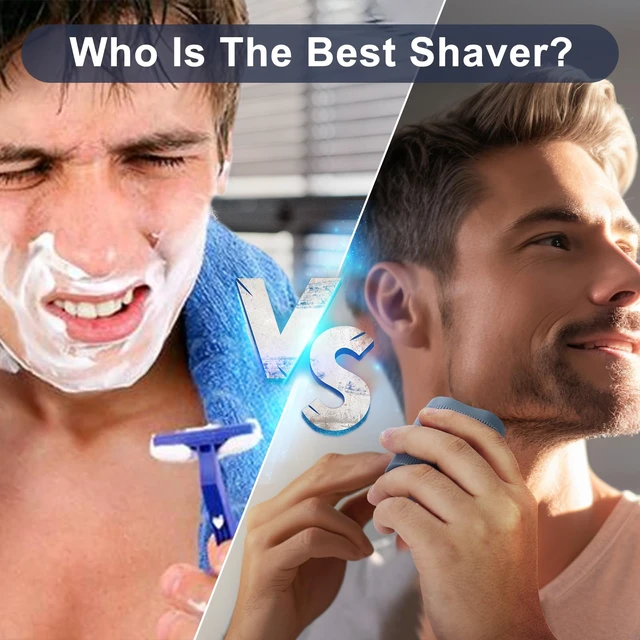 Alt view image 4 of 7 - Dual Head Electric Shaver for Men, Rechargeable USB Portable Razor, Wet & Dry Washable Rotary Shaver, Compact Travel Shaver (Navy Blue)