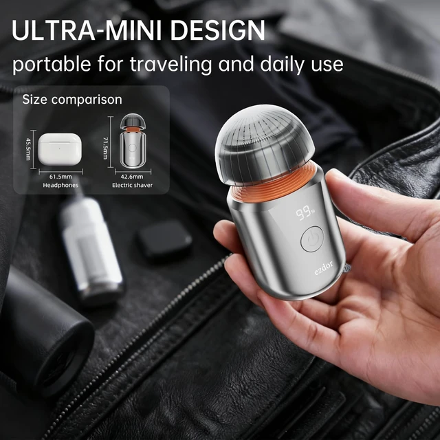 Alt view image 5 of 6 - Mini Electric Shaver, Portable Electric Razor for Men & Women, USB-C Rechargeable Waterproof Travel Shaver, Cordless Pocket-Size Razor for Face & Body, Compact Shaver for Home & Business Trips