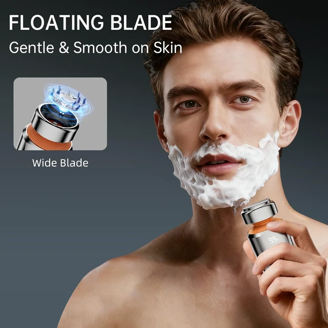 Alt view image 2 of 6 - Mini Electric Shaver, Portable Electric Razor for Men & Women, USB-C Rechargeable Waterproof Travel Shaver, Cordless Pocket-Size Razor for Face & Body, Compact Shaver for Home & Business Trips