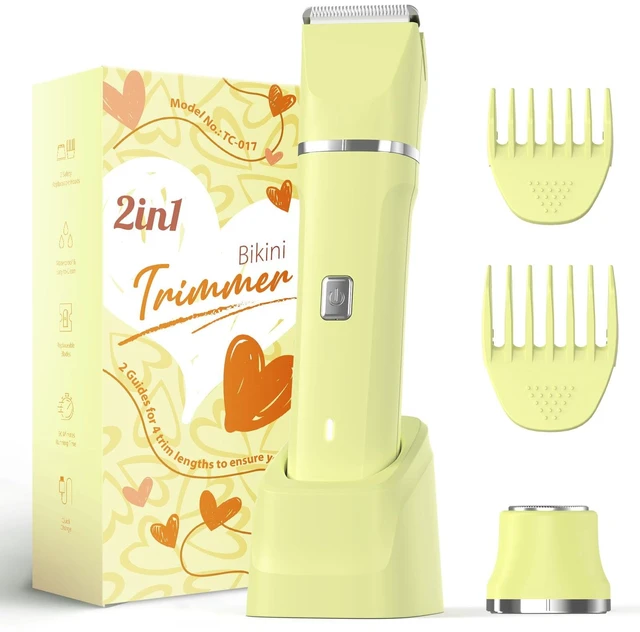 Main image of Bikini Trimmer for Women - Bikini Shaver, Wet/Dry Electric Razor for Women, Dual Head Trimmer for Bikini Line and Underarms, IPX7 Waterproof, Cordless Rechargeable, Birthday Gifts for Women