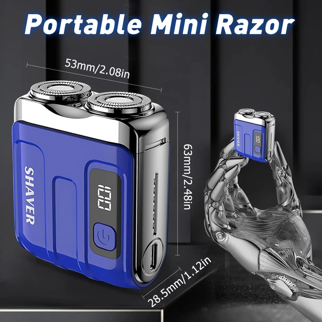 Alt view image 7 of 7 - 2026 New Portable Mini Mens Electric Shaver (Orange) | Portable Electric Shaver, Compact Dual Head Shaver, Rechargeable Pocket Shaver for Men