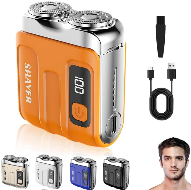 Main image of 2026 New Portable Mini Electric Shaver for Men, Compact Dual Head Cordless Pocket Razor, USB Rechargeable Travel Shaver for Business Trips, Outdoor & Daily Facial Grooming (Orange)