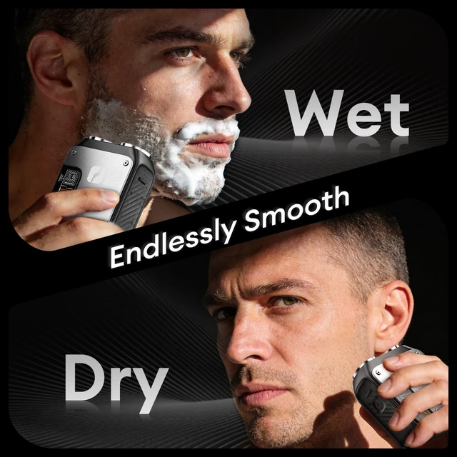 Alt view image 3 of 7 - Mini Electric Shavers, Portable Travel Electric Rotary Razor for Men | 9000 RPM Magnetic Head IPX7 Waterproof Rotary Electric Shaver, USB-C Rechargeable, Low Noise, Case Included, PAT01 Gray