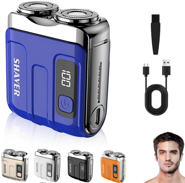 Main image of 2026 New Portable Mini Electric Shaver for Men, Compact Dual Head Cordless Pocket Razor, USB Rechargeable Travel Shaver for Business Trips, Outdoor & Daily Facial Grooming (Blue)