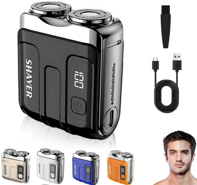 Main image of 2026 New Portable Mini Electric Shaver for Men, Compact Dual Head Cordless Pocket Razor, USB Rechargeable Travel Shaver for Business Trips, Outdoor & Daily Facial Grooming (Black)