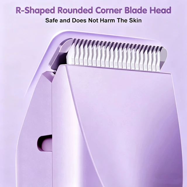 Alt view image 6 of 7 - Bikini Trimmer for Women 2-in-1 Waterproof Electric Shaver,Purple2 | Dual-head design for face & body, wet/dry use, painless shaving, and cordless build for smooth, silky results anywhere
