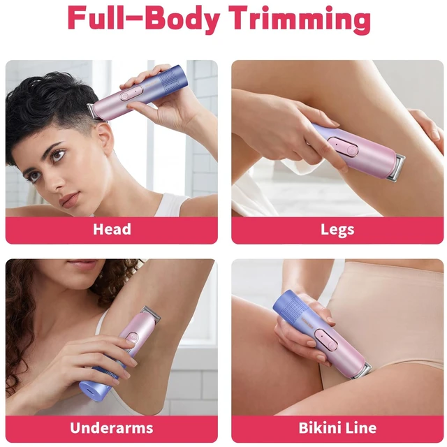 Alt view image 6 of 7 - Pubic Hair Trimmer Women, Pain-Free Waterproof Bikini Trimmer for Women | Women's Body Hair Trimmer for Arms, Armpits, Legs, and Bikini Lines, Safe Chamfered Blades, Easy to Clean, Ideal Gift