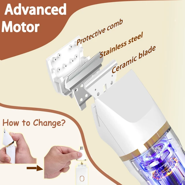 Alt view image 5 of 7 - 5-in-1 Bikini Trimmer Electric Razors Shaver for Women, Gifts for Women | IPX7 Waterproof, Ceramic Blade, Lady Shaver, Travel Lock, for Face, Legs, Pubic Hair&Underarms, Body Hair Trimmer, White