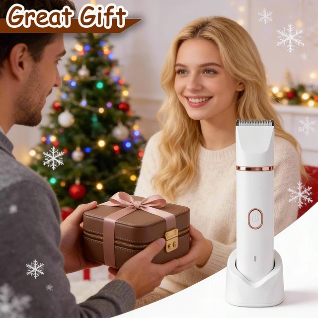 Alt view image 7 of 7 - 5-in-1 Bikini Trimmer Electric Razors Shaver for Women, Gifts for Women | IPX7 Waterproof, Ceramic Blade, Lady Shaver, Travel Lock, for Face, Legs, Pubic Hair&Underarms, Body Hair Trimmer, White