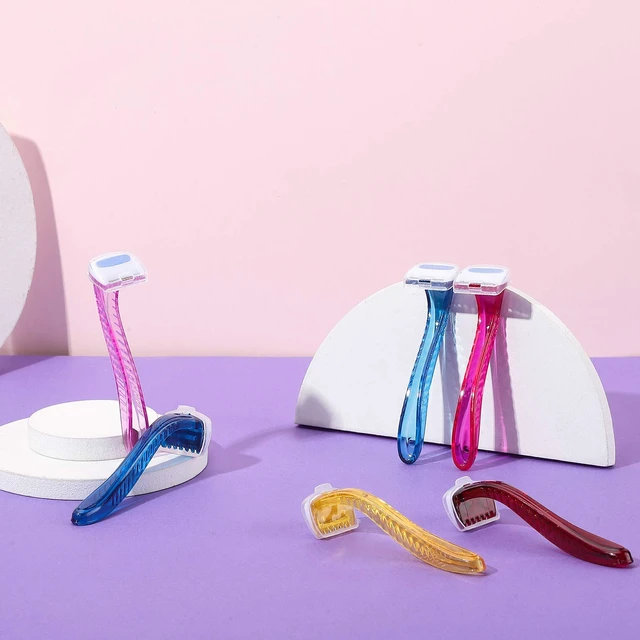 Alt view image 5 of 7 - 12 Pcs Women Disposable Bikini Razors, Multicolor | Precise Bikini Line Trimmer, T Type Shaver, Disposable Clean Use, Protective Cap Design, Portable Size, Easy Grip Handle