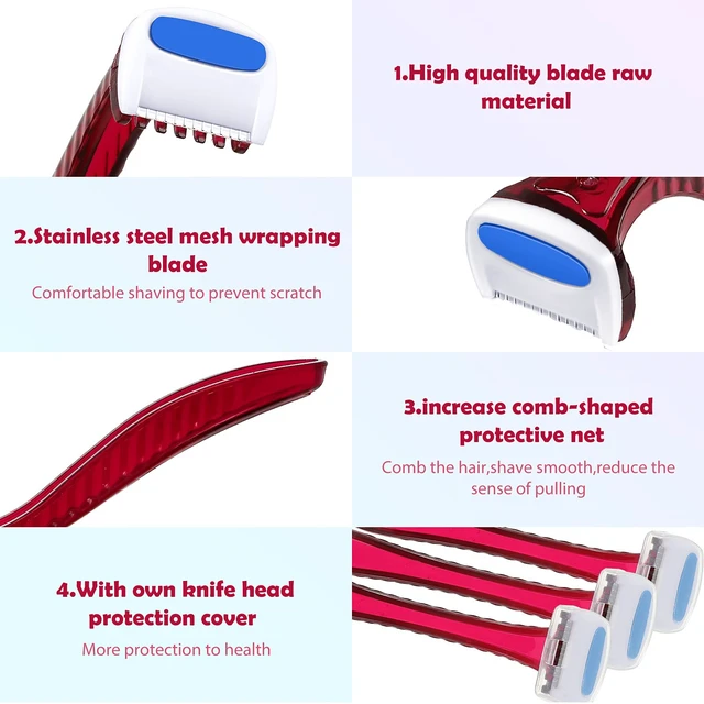 Alt view image 6 of 7 - 12 Pcs Women Disposable Bikini Razors, Multicolor | Precise Bikini Line Trimmer, T Type Shaver, Disposable Clean Use, Protective Cap Design, Portable Size, Easy Grip Handle