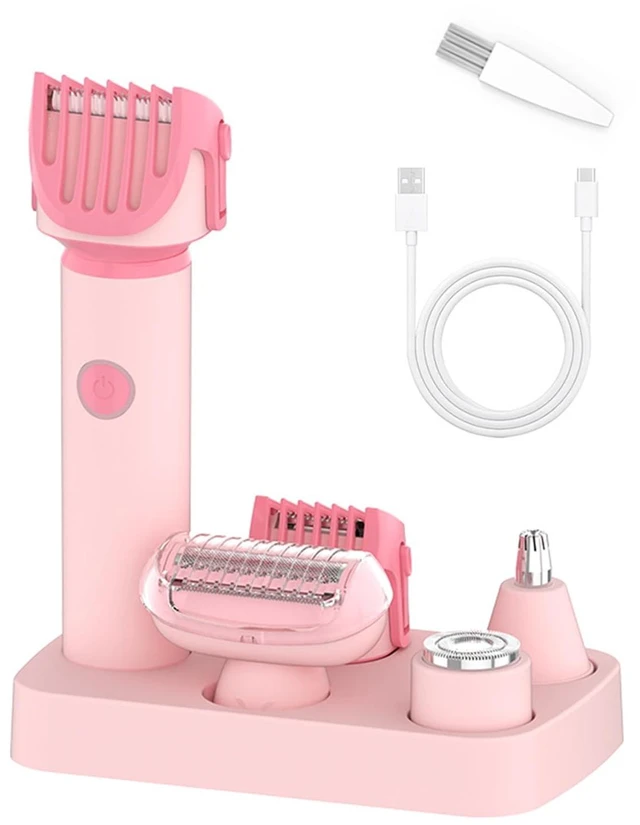 Main image of 5-in-1 Electric Bikini Trimmer for Women Wet & Dry Groomer for Face Body | Adjustable 3/6/9mm Body Shaver & Rechargeable Facial Razor Ceramic Blades for Armpit Legs Nose Ear Pubic Hair IPX6 Waterproof