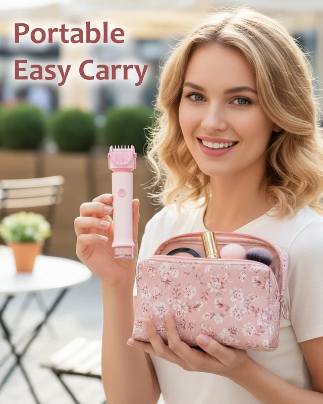 Alt view image 5 of 7 - Bikini Trimmer for Women Ceramic Blade 2-in-1 Facial Shaver IPX6 Waterproof | Rechargeable Dual Heads Body Grooming Razor for Face Peach Fuzz Underarms Legs 3/6/9mm Adjustable Length with Travel Lock
