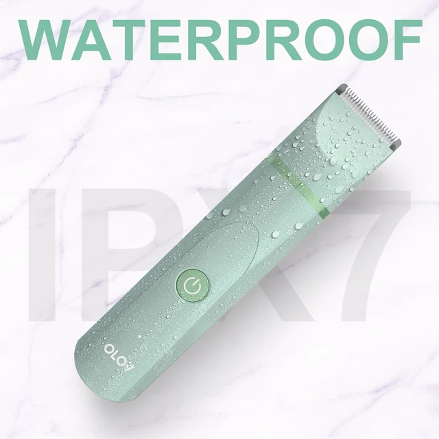 Alt view image 6 of 6 - Electric Body Hair Trimmer - Groin Trimmer for Men - Bikini Trimmer Women - Wet/Dry Shaver Groomer, Replaceable Ceramic Blade Heads, USB Recharge Dock, Waterproof Hygiene Razor, Green