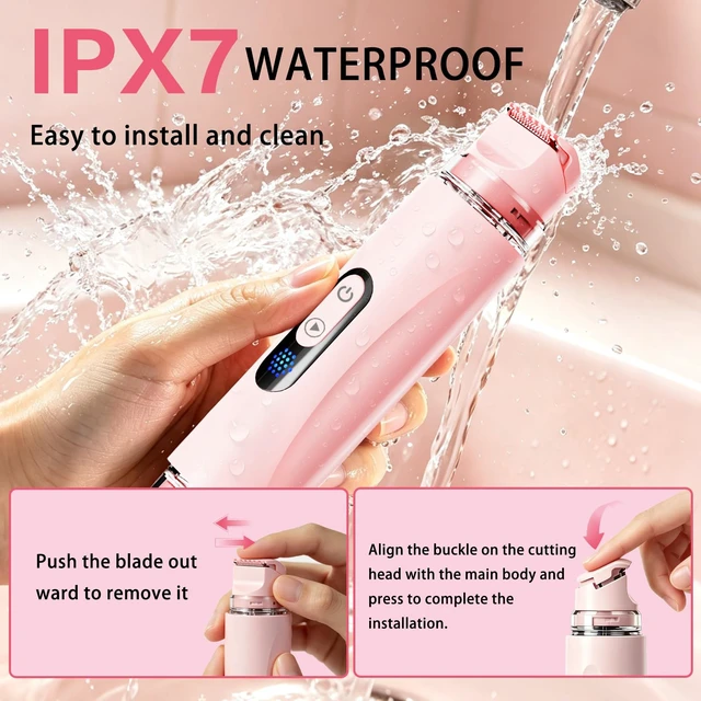 Alt view image 2 of 7 - 2 in 1 Bikini Trimmer for Women,Dual Head Electric Razors for Women | IPX7 Waterproof, Bikini Grooming, Cordless Rechargeable, Legs, Underarms, Face and bikini line, Wet & Dry Use, Cordless