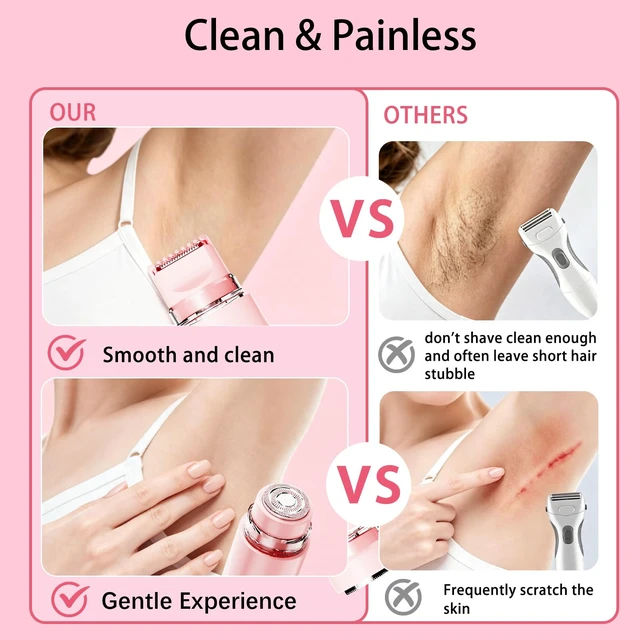 Alt view image 5 of 7 - 2 in 1 Bikini Trimmer for Women,Dual Head Electric Razors for Women | IPX7 Waterproof, Bikini Grooming, Cordless Rechargeable, Legs, Underarms, Face and bikini line, Wet & Dry Use, Cordless