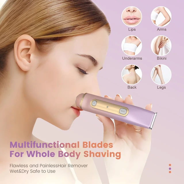 Alt view image 4 of 7 - 2-in-1 Dual Head Bikini Trimmer for Women, Electric Razor | Dual Head Design, Electric Razor, Women's Grooming, Portable Trimmer, 2-in-1 Function