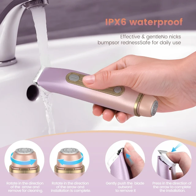 Alt view image 5 of 7 - 2-in-1 Dual Head Bikini Trimmer for Women, Electric Razor | Dual Head Design, Electric Razor, Women's Grooming, Portable Trimmer, 2-in-1 Function