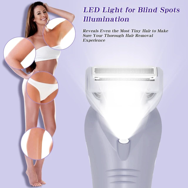 Alt view image 4 of 7 - Women's Electric Shaver Bikini Trimmer Hair Trimmer for Women LED Display Electric Razor for Legs Bikini Underarm Public Hairs Led Display IPX7 Waterproof Gift for Women (Purple)