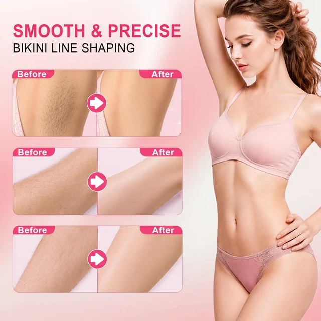 Alt view image 3 of 7 - 2-in-1 Bikini Trimmer for Women, Electric Razor with for Sensitive Skin | 2-in-1 Body Grooming Set with 3 Eyebrow Trimmer, Suitable for Underarms, Pubic Hair, Legs, Arms and Face