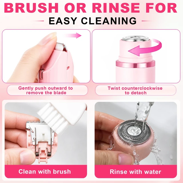 Alt view image 6 of 7 - 2-in-1 Bikini Trimmer for Women, Electric Razor with for Sensitive Skin | 2-in-1 Body Grooming Set with 3 Eyebrow Trimmer, Suitable for Underarms, Pubic Hair, Legs, Arms and Face