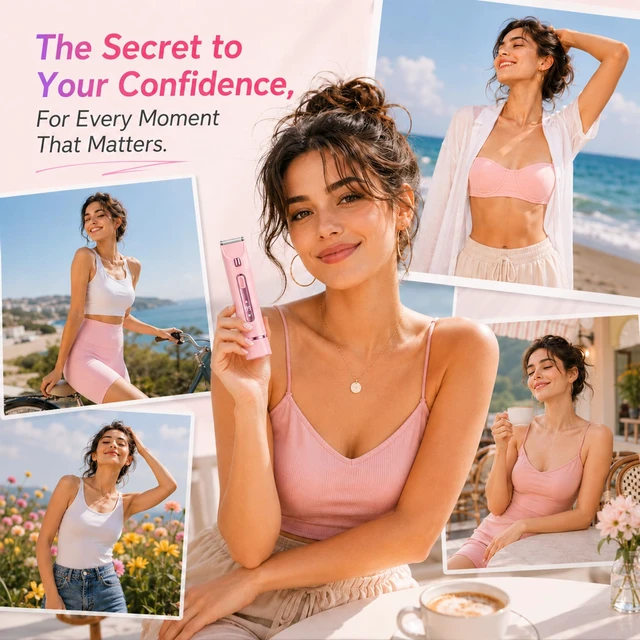 Alt view image 7 of 7 - 2-in-1 Bikini Trimmer for Women, Electric Razor with for Sensitive Skin | 2-in-1 Body Grooming Set with 3 Eyebrow Trimmer, Suitable for Underarms, Pubic Hair, Legs, Arms and Face