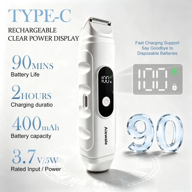 Alt view image 7 of 7 - Bikini Trimmer for Women 2in1 Dual Head Waterproof & Painless Electric Razors for Pubic Hair, Face,Legs, Underarms Portable Cordless Shaver with Fast Charging,Self Care Gifts for Women (White)