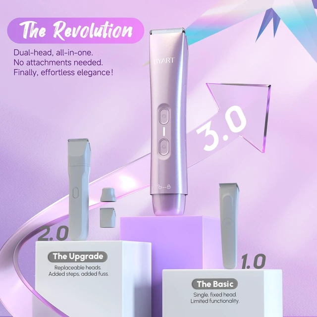 Alt view image 7 of 7 - 2-in-1 Dual Head Bikini Trimmer for Women, Body Hair Trimmer, Gifts | IPX7 Waterproof, Rechargeable, Ceramic Blade, Wet/Dry Body Hair Trimmer and Face Shaver for Sensitive Skin